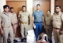 5 पेटी हरियाणा शराब समेत महिला तस्कर गिरफ्तार