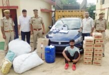 गाड़ी चोरी एवं शराब फैक्ट्री का क्राइम ब्रांच ने किया भंडाफोड़, मिस इण्डिया के नाम से बेच रहा था नकली शराब