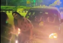 एलिवेटेड रोड लड़कियों ने किया सात समुंदर गाने पर डांस, पुलिस ने की गाड़ी सीज