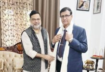 नानाजी देशमुख पशु चिकित्सा विज्ञान विश्वविद्यालय के कुलपति से तरुण मिश्र ने की मुलाकात