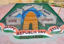 स्वच्छ सर्वेक्षण 2023: सैंड आर्ट से दिया स्वच्छता सर्वेक्षेण का अनूठा संदेश
