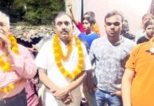 बुद्ध विहार शिवा कुंज में पार्षद कुसुम मनोज गोयल का हुआ भव्य स्वागत