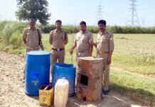 हिंडन खादर में आबकारी विभाग की दबिश, धधक रही कच्ची शराब की भट्टी को किया नष्ट
