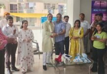 एक्सप्रेस ग्रीन टॉवर कौशाम्बी में आयोजित मेडिकल चेकअप कैंप में 142 लोगों ने कराई जांच