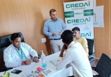 क्रेडाई एनसीआर ने एनएच-24 स्थित वीवीआईपी प्रोजेक्ट पर लगाया स्वास्थ्य शिविर