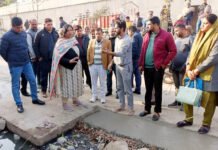 जल भराव की शिकायत पर महापौर ने अधिकारियों संग किया निरीक्षण