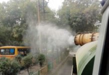 वॉटर स्प्रिंकलर-एंटी स्मोक गन से वायु गुणवत्ता में निगम ने किए सुधार के प्रयास