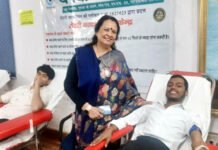 विश्व शांति दिवस पर मेवाड़ में 66 विद्यार्थियों ने किया रक्तदान