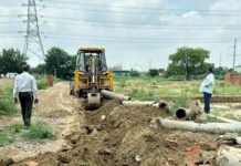 सैंथली में 15 बीघा जमीन में अवैध कॉलोनी पर जीडीए ने चलाया बुलडोजर