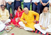 श्री रामलीला समिति गोलपार्क राजेंद्र नगर में भूमि पूजन के साथ रामलीला मंचन की तैयारी