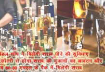 मॉडल शॉप में मिलेगी शराब पीने की सुविधा, ई-लॉटरी से होगा दुकानों का आवंटन, अब 60-90 एमएल के पैक में मिलेगी शराब