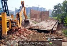 राजनगर एक्सटेंशन में अतिक्रमण के खिलाफ जीडीए की कार्यवाही जारी, अवैध निर्माण ध्वस्त