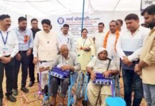 सेवा का संकल्प बना सहारा, दिव्यांगों और वरिष्ठ नागरिकों के चेहरे पर बिखरी मुस्कान