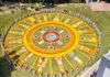 108 मीटर की पुष्प रंगोली से सजा नगर निगम मुख्यालय, स्वच्छता का दिया अनूठा संदेश